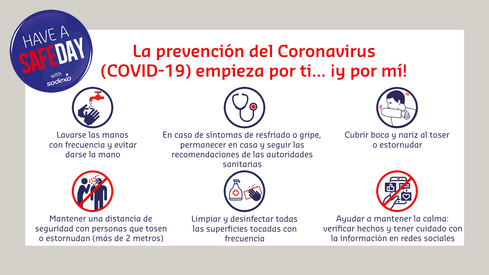 Recomendaciones para la prevención del Coronavirus